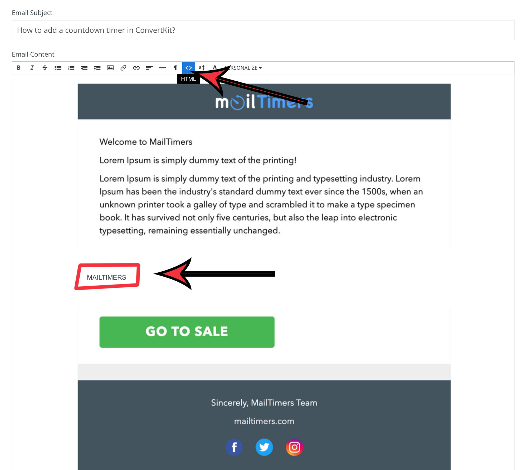 MailTimers Countdown Timer