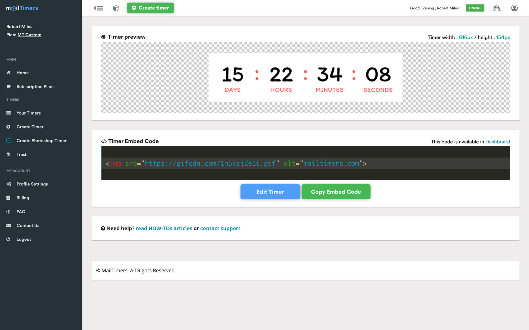 MailTimers Countdown Timer