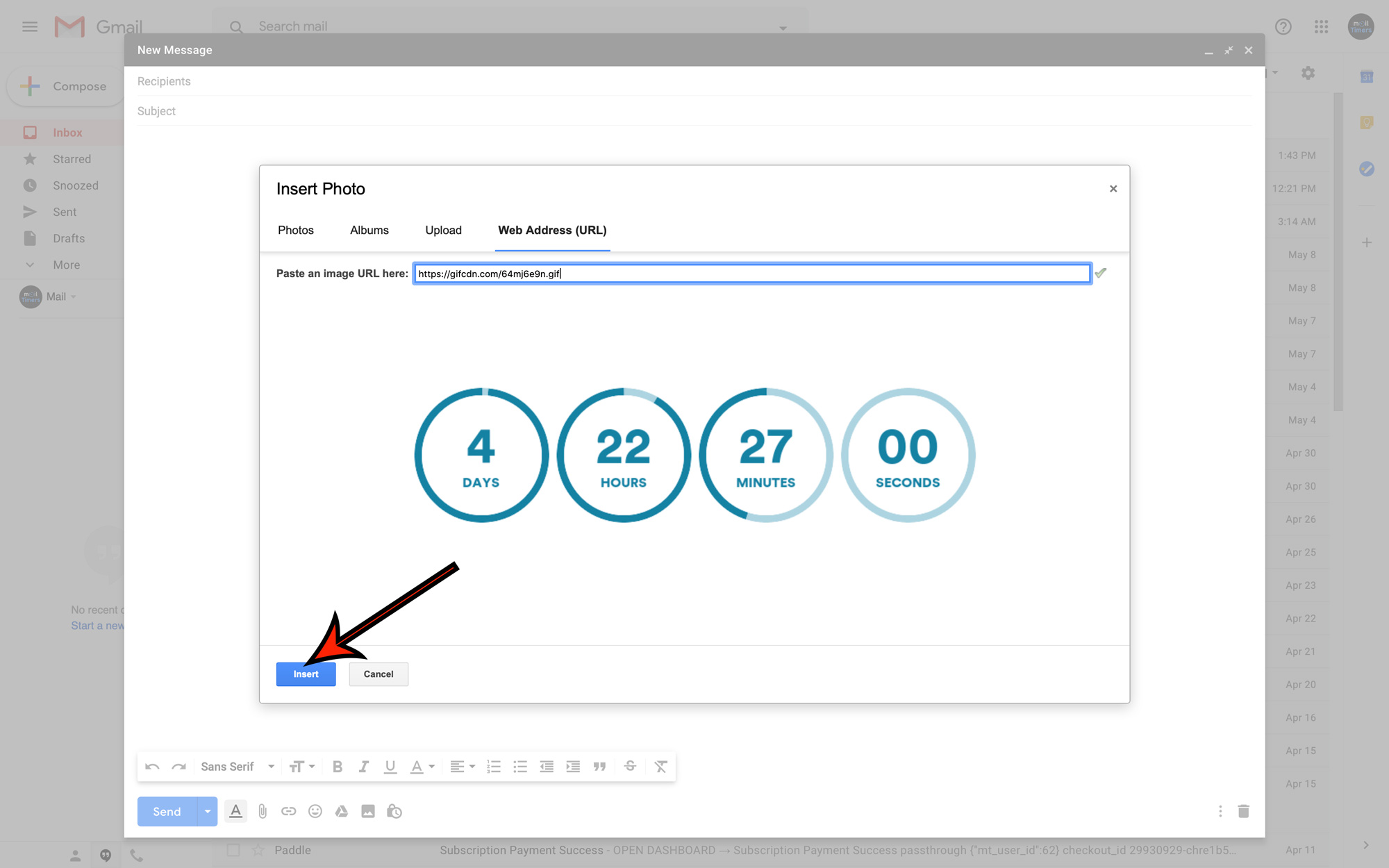 MailTimers Countdown Timer