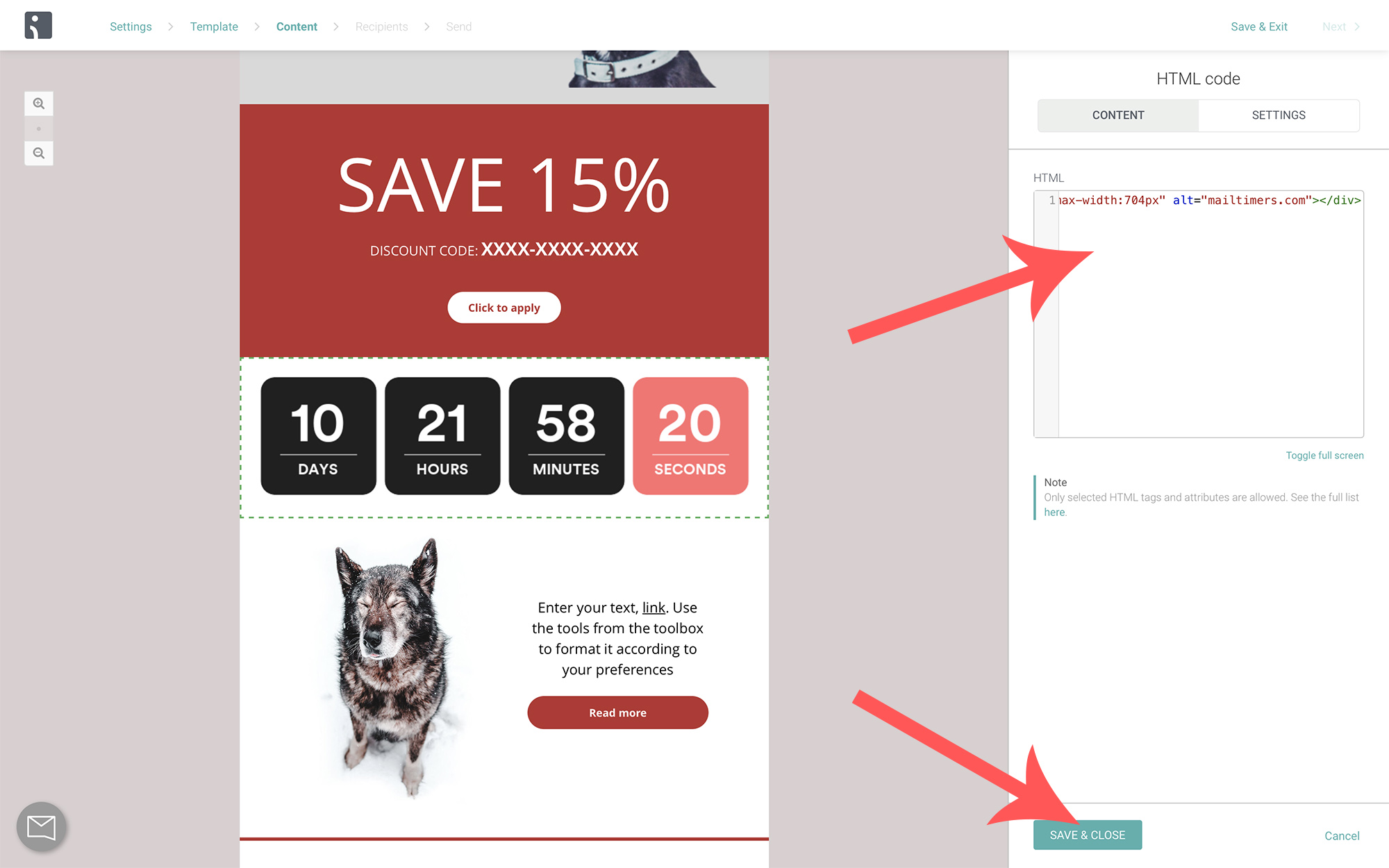 MailTimers Countdown Timer